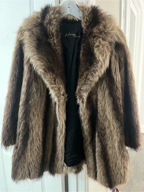 Vintage genuine fur short coat jacket brown J Zweig New York